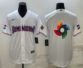Men%27s Dominican Republic Baseball 2023 White World Baseball Big Logo With Patch Classic Stitched Jerseys->2023 world baseball classic->MLB Jersey